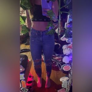 Denim high rise vintage slim jeans